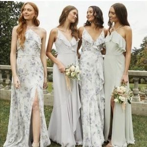 Jenny Yoo Jada Bridesmaid Maxi Dress  Gown Meadow Luxe Chiffon Mint Green  8